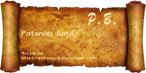 Patonay Bató névjegykártya